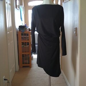 Twist asymmetrical hem black dress size small